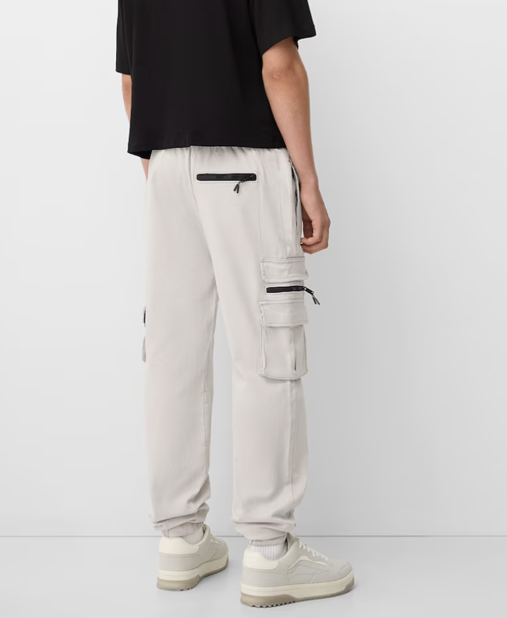 Bershka Cargo White Pants Size XS