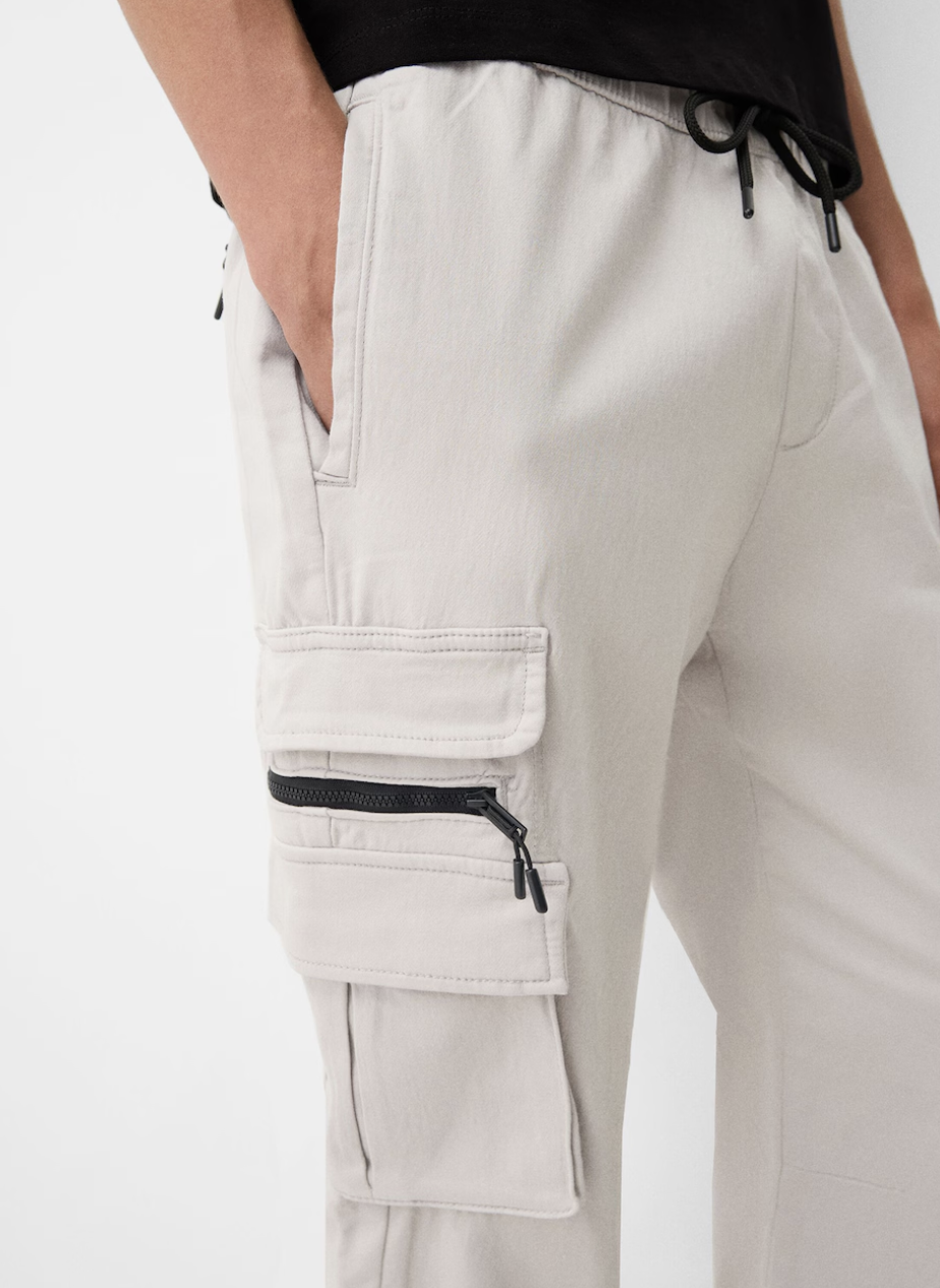 Bershka Cargo White Pants Size XS
